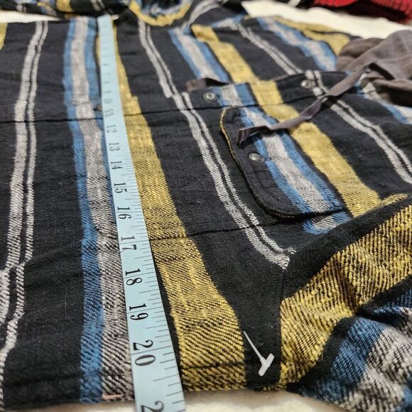 sonoma hooded Flannel Button Down Shirt For Men Size Small Striped  B1 - Picture 6 of 8